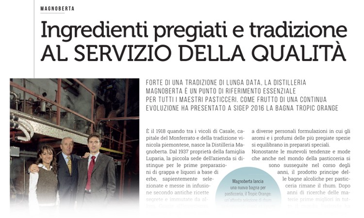 Parlano di noi... redazionale Il Gelatiere, "Pastry in Factory" - Febbraio 2016